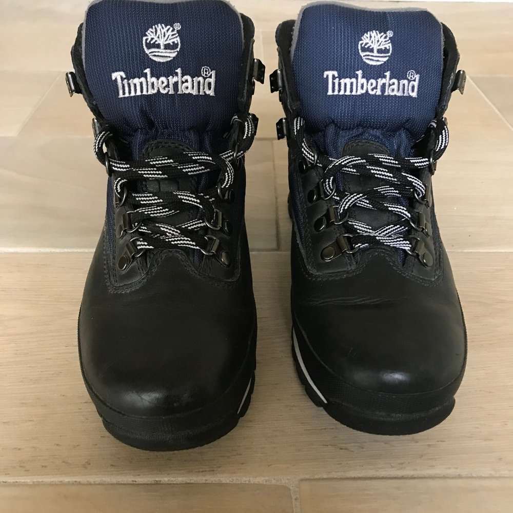 Timberland - Black & Blue Leather Euro Hiker Boots